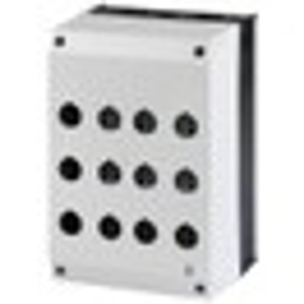 Surface mounting enclosure, 12 holes, black/light grey image 2