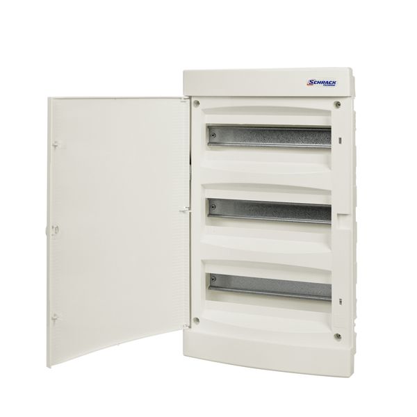 Flush-mounting Distribution Board 3-row, 36MW, white door image 1