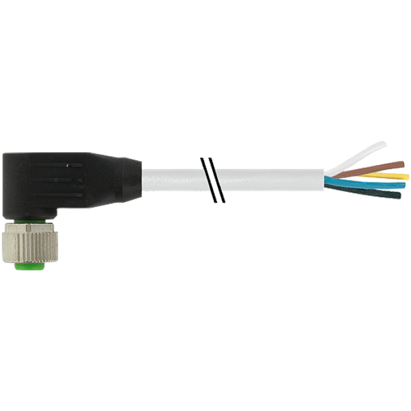 M12 female 90° A-cod. with cable PUR 2x1.5 gy UL/CSA+drag ch. 5m image 1