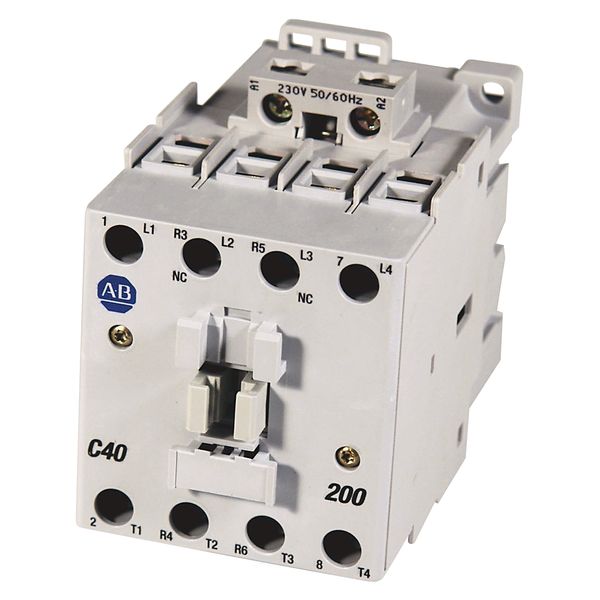 Contactor, IEC, 40A, 4P, 24VDC Electronic Coil w/Integrated Diode image 1