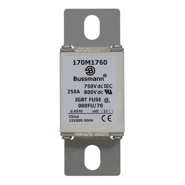 Fuse-link, high speed, 250 A, DC 750 V, size 000, 24 x 36 x 96 mm, aR, IEC, UL image 5