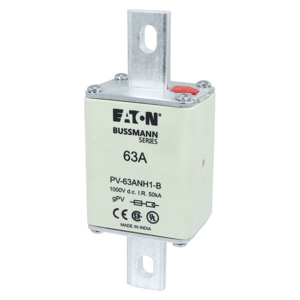 Fuse-link, high speed, 63 A, DC 1000 V, NH1, gPV, UL PV, UL, IEC, dual indicator, bolted tags image 17