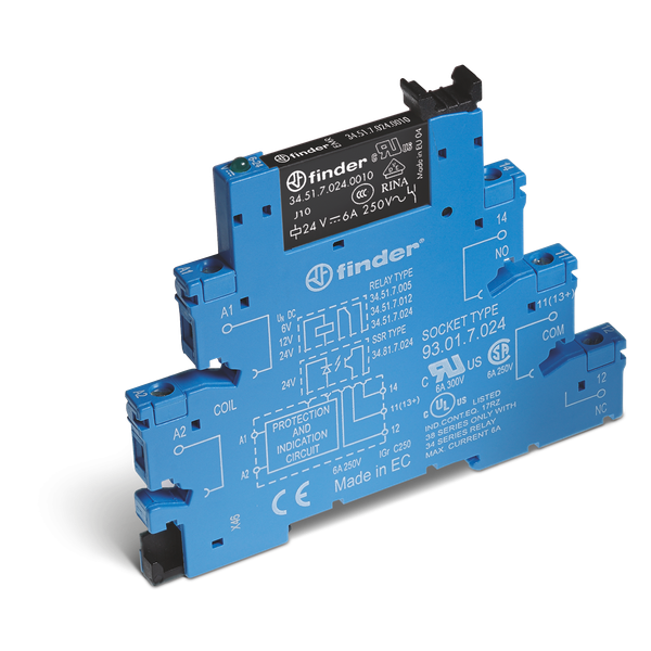 Rel. interface EMR screw 6,2mm.1CO 6A/48VDC/SEN/AgNi (38.51.7.048.0050) image 1