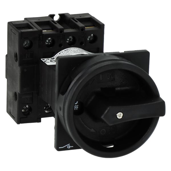 Main switch, P1, 40 A, rear mounting, 3 pole + N, STOP function, With black rotary handle and locking ring, Lockable in the 0 (Off) position image 14