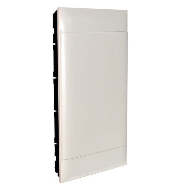 LEGRAND 4X12M FLUSH CABINET WHITE DOOR E+N TERMINAL BLOCK FOR MASONRY WALL image 1