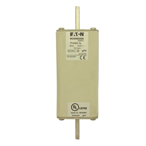 Fuse-link, high speed, 400 A, DC 1000 V, 3L, 75 x 91 x 205 mm, gPV, UL, IEC, with indicator image 9