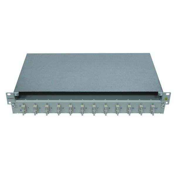 FO Patchpanel 19", 1U, sliding, for 16 fibers, SC, SM image 1