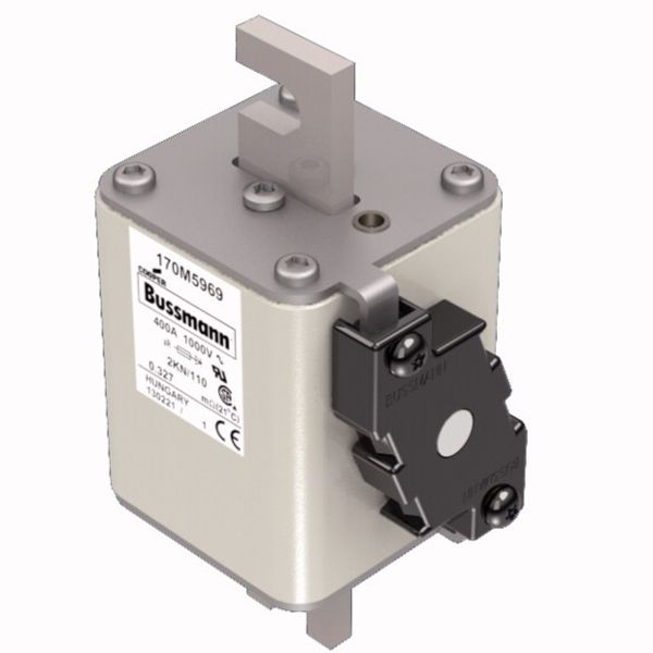 Fuse-link, high speed, 400 A, AC 1000 V, DIN 2, 59 x 77 x 138 mm, aR, DIN, IEC, single indicator image 2