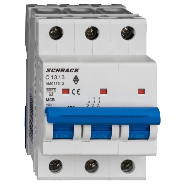 Miniature Circuit Breaker (MCB) AMPARO 10kA, C 13A, 3-pole image 1