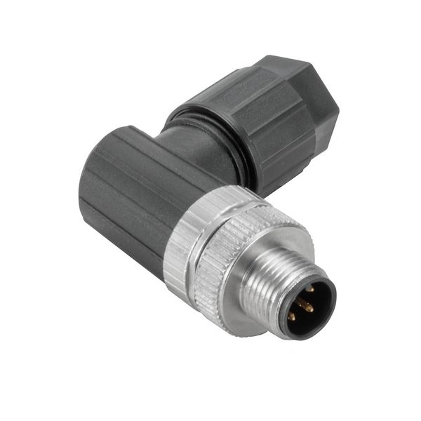 Round plug (field customisable), pin, 90&deg;, PUSH IN, M12, 0.14 mm², image 2