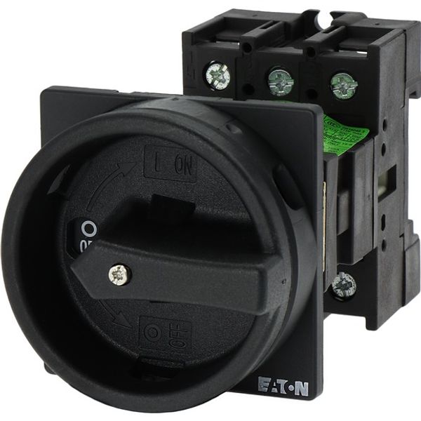 Main switch, P1, 32 A, rear mounting, 3 pole, STOP function, With black rotary handle and locking ring, Lockable in the 0 (Off) position image 4