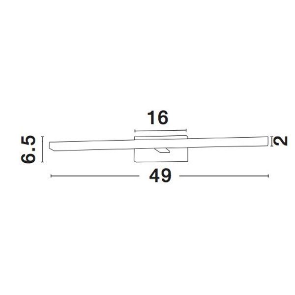 Chrome Aluminium & Acrylic LED 12 Watt 230 Volt 874Lm 3000K IP44 L: 49 W 1: 2 H: 6.5 cm image 1