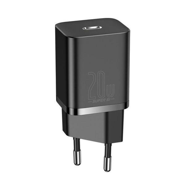 Wall Quick Charger Super Si 20W USB-C QC3.0 PD with Lightning 1m Cable, Black image 6