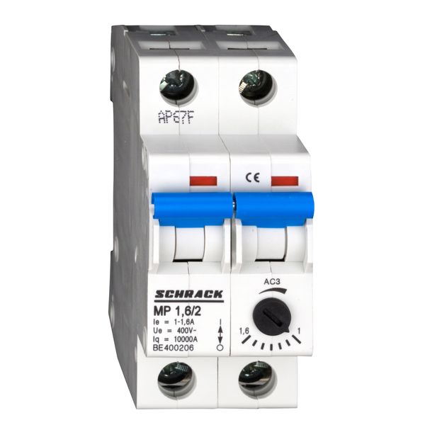 Motor Protection Circuit Breaker, 2-pole, 1.0-1.6A image 1