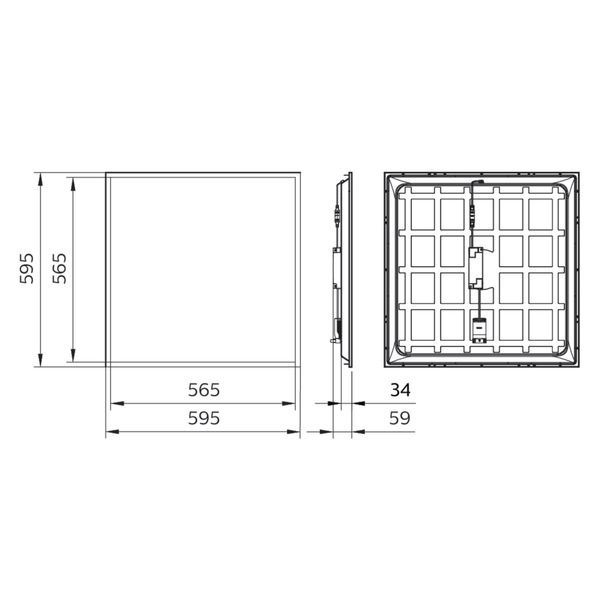 Ledinaire panel, 28 W, 600x600 mm, VPC, 3400 lm, 4000 K image 2