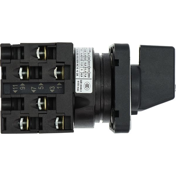 ON-OFF button, T0, 20 A, flush mounting, 3 contact unit(s), Contacts: 6, Spring-return in START position, 90 °, maintained, With 0 (Off) position, Wit image 35