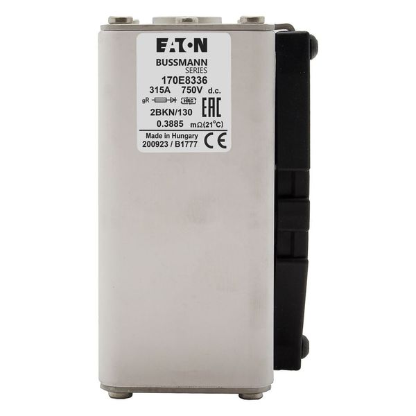 Fuse-link, high speed, 315 A, DC 750 V, size 2, gR, IEC, with indicator, flush end image 2