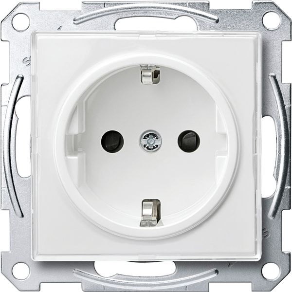Schuko socket-outlet, Merten System M, M-Creativ, polar white, glossy image 1
