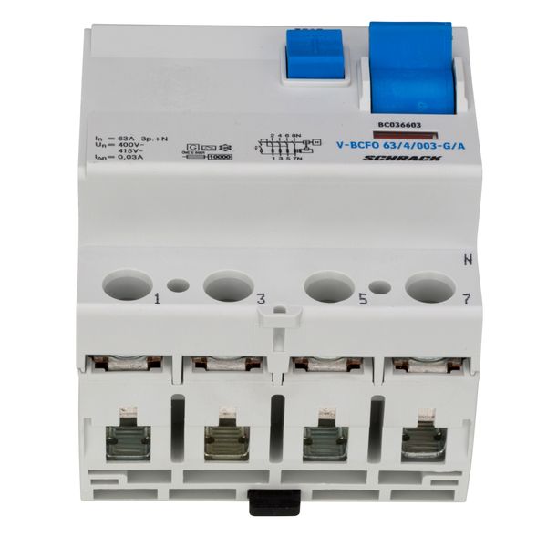 Residual current circuit breaker 63A, 4-p, 30mA, type A,G,V image 4