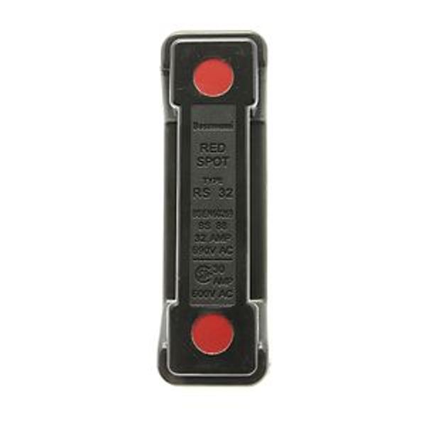 Fuse-holder, LV, 32 A, AC 690 V, BS88/A2, 1P, BS, front connected, back stud connected, black image 5