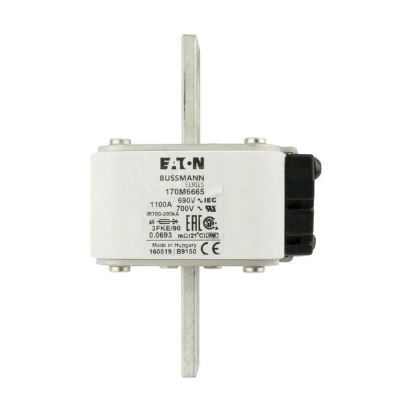 Fuse-link, high speed, 1100 A, AC 690 V, size 3, 76 x 92 x 135 mm, aR, IEC, UL, single indicator image 6