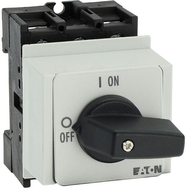 On-Off switch, P1, 32 A, service distribution board mounting, 3 pole, with black thumb grip and front plate image 20