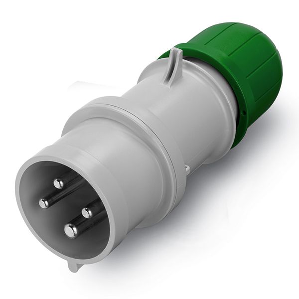 PLUG 32A 2P+E 10h >50V 100-300Hz GREEN image 1