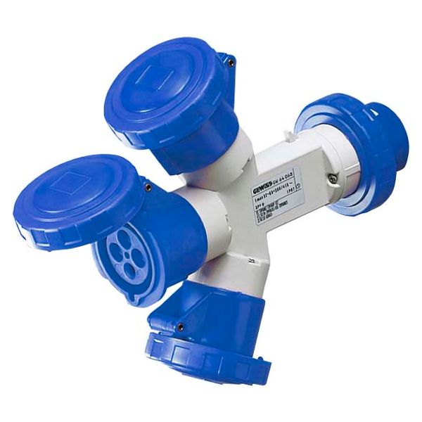 MULTIPLE SOCKET-COUPLERS 3 OUTPUTS IP67 - PLUG 16A - 2 SOCKET-OUTLETS 3P+N+E 230V 50/60HZ - BLUE - 9H image 2