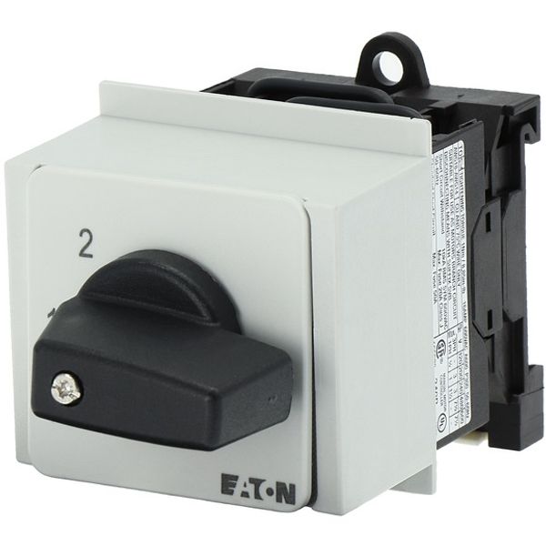 Step switches, T0, 20 A, service distribution board mounting, 2 contact unit(s), Contacts: 4, 45 °, maintained, Without 0 (Off) position, 1-2, Design image 5