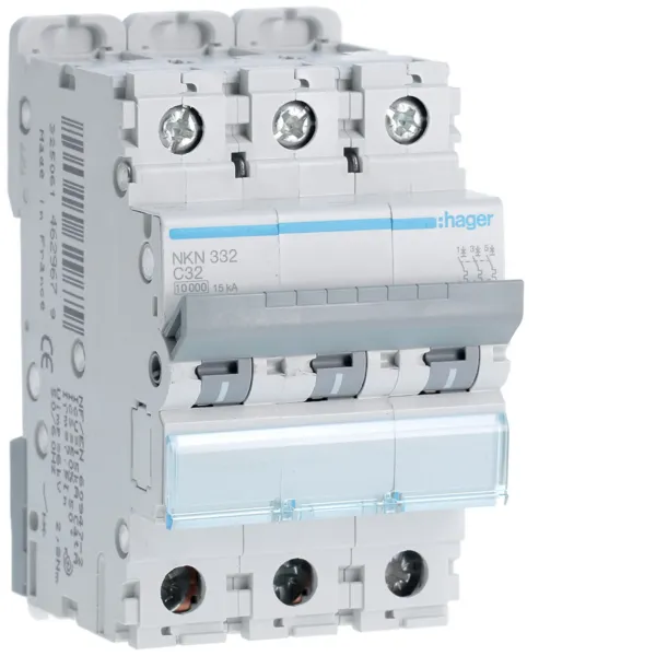 Circuit breaker 3P 32A C 10/15kA 3M image 1