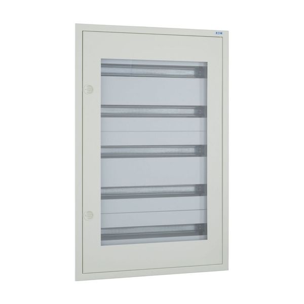 Complete flush-mounted flat distribution board with window, white, 24 SU per row, 5 rows, type C image 6
