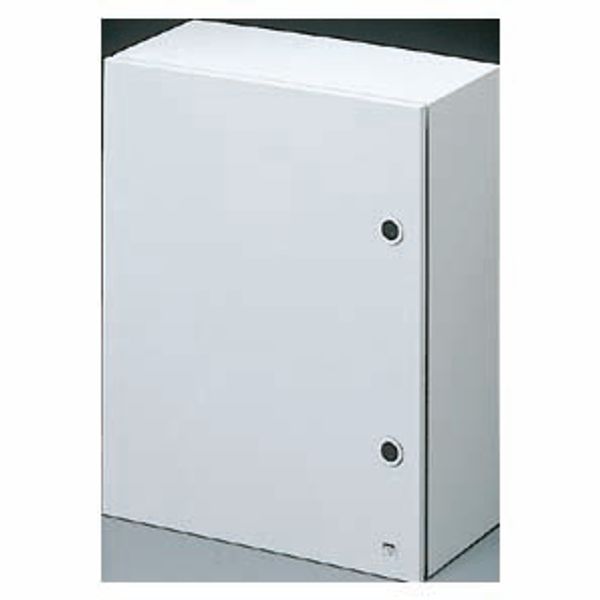 BOARD IN METAL WITH BLANK DOOR FITTED WITH LOCK 585X800X300 - IP55 - GREY RAL 7035 image 1