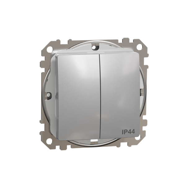 Sedna Design & Elements, 2-circuits switch 10AX, professional, aluminium image 5