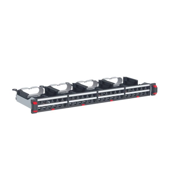 Flat patch panel hight density to be equipped 48 x RJ45 1U image 1