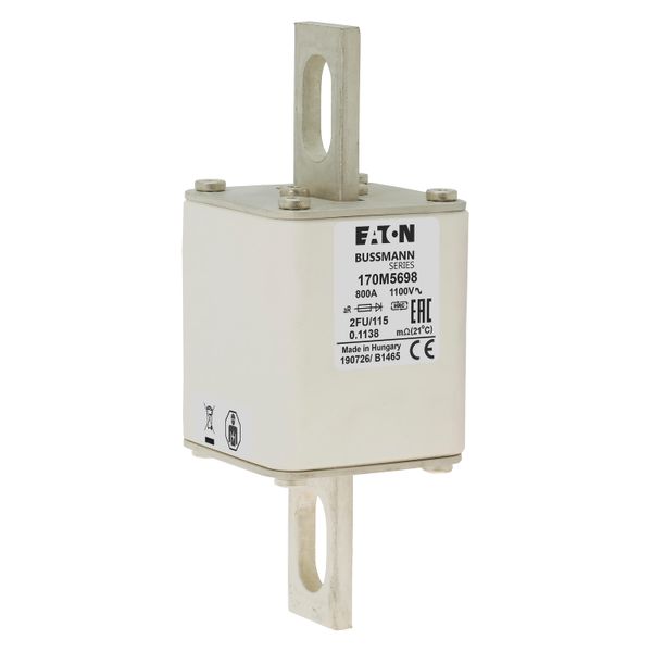 Fuse-link, high speed, 800 A, AC 1100 V, size 2, 61 x 77 x 160 mm, aR, IEC, UL image 24