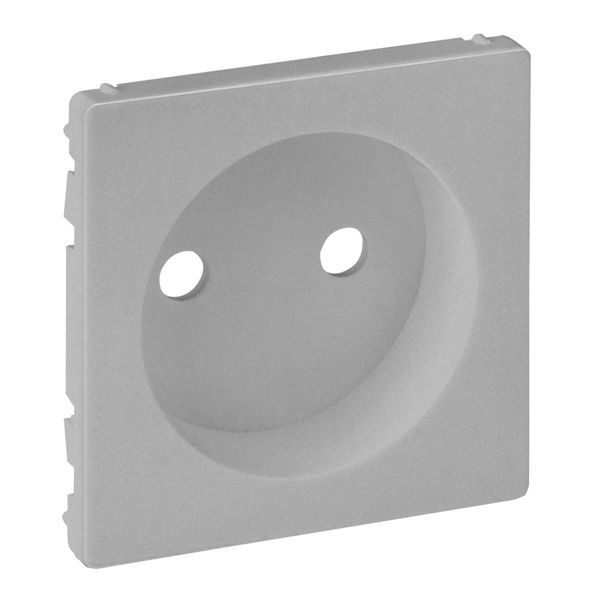 Cover plate Valena Life - 2P socket with shutters - automatic terminals - alu image 1