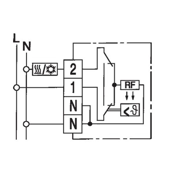 Polar white room controller extra flat, 5-30C, AC 230V, 1 changeover contact, 5/5 A, heating/cooling switch, RAL 9010 image 4