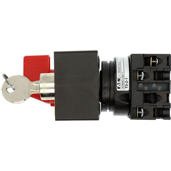 Panic switches, T0, 20 A, flush mounting, 3 pole, with red thumb grip and yellow front plate, Cylinder lock SVA image 23