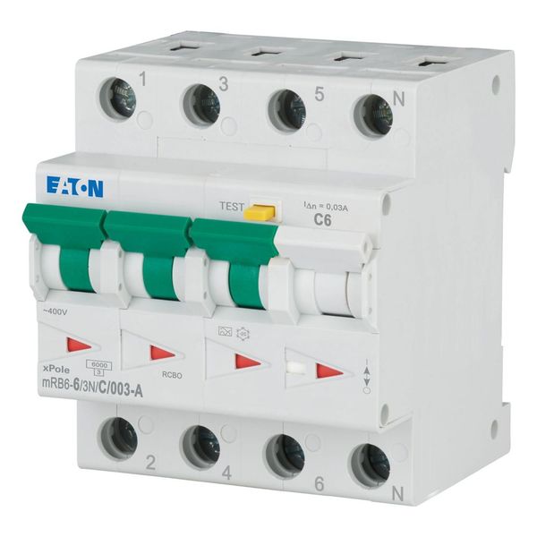 RCD/MCB combination, 6 A, 30 mA, MCB trip characteristic: C, 3p+N, RCD trip characteristic: A image 4