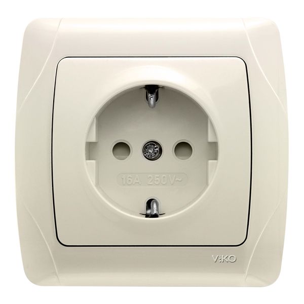 Carmen Beige (Quick Connection) Child Protected Earthed Socket image 1