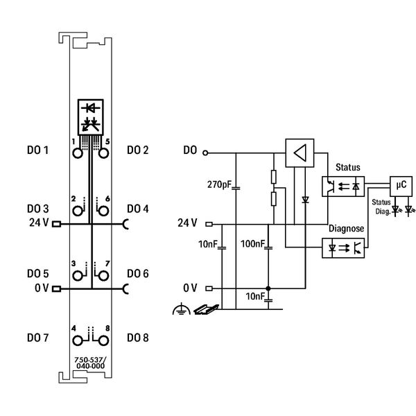 8-channel digital output 24 VDC 0.5 A dark gray image 4