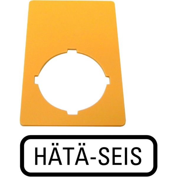 Label, emergency switching off, yellow, HxW=50x33mm, HÄTÄ-SEIS image 5