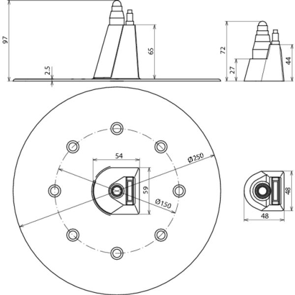 Roof bushing D 250mm plastic for Rd 8-10-16 and Fl 20x2.5-30x3.5mm image 2