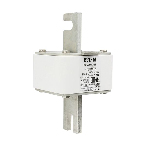 Fuse-link, high speed, 800 A, AC 690 V, DIN 3, 76 x 90 x 139 mm, aR, DIN, IEC, type T indicator image 12