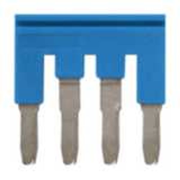 Short bar for terminal blocks 4 mm² push-in plus models, 4 poles, blue image 1