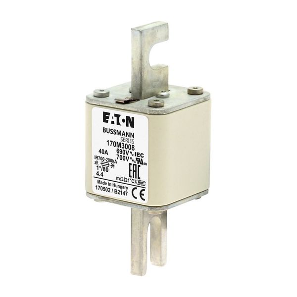 Fuse-link, high speed, 40 A, AC 690 V, compact DIN 1, 45 x 45 x 104 mm, aR, DIN, IEC, single indicator image 4