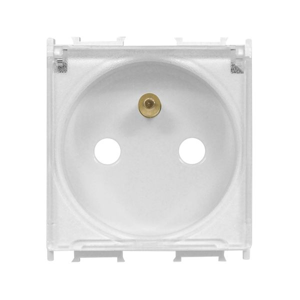 Socket white earthed pin, higher prot. cover, trans. lid,16A image 1