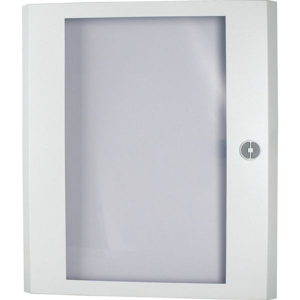 Sheet steel door transparent with rotary door handle HxW=1000x600mm, white image 4