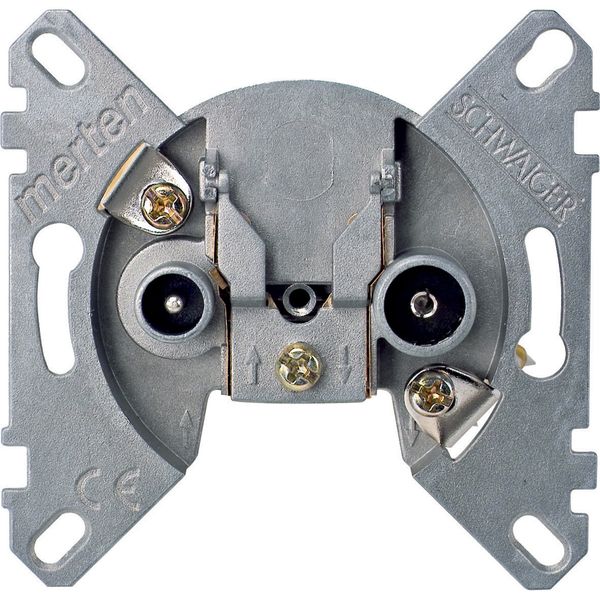 Antenna intermediate socket-outlet, Merten inserts, 2 outputs R/TV+SAT image 1