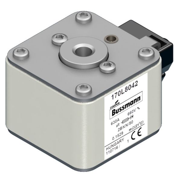 Fuse-link, high speed, 630 A, AC 660 V, Size 2, 59 x 77 x 50 mm, aR, IEC, single indicator image 3